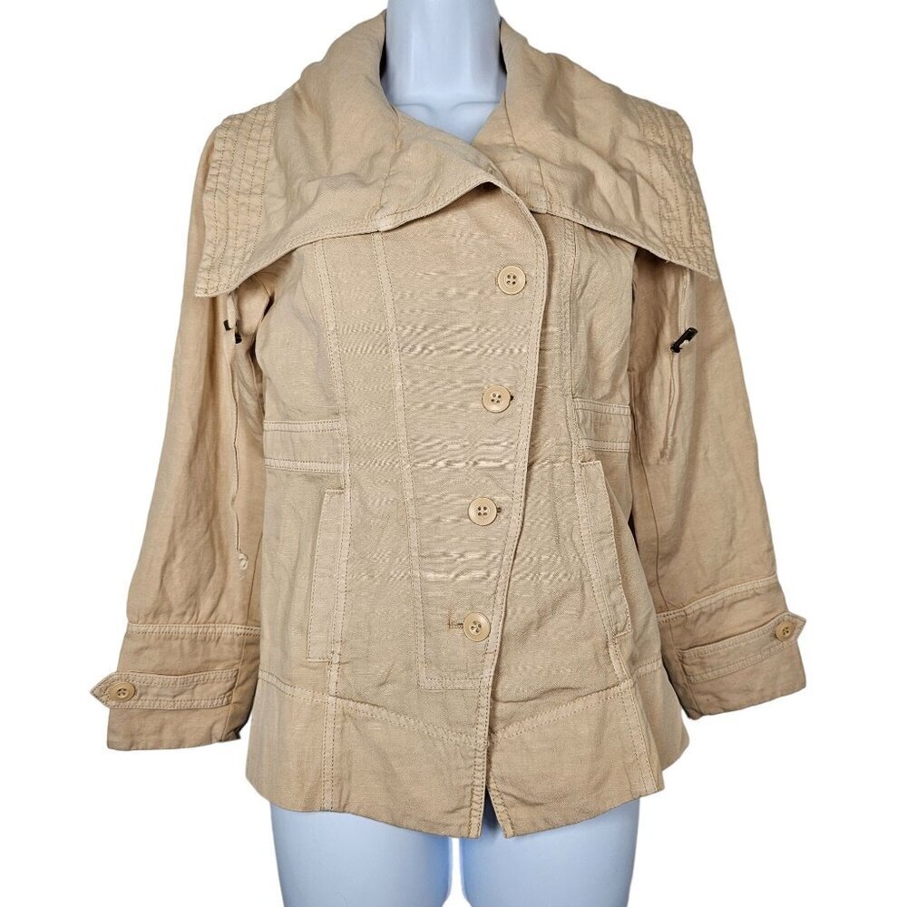 Sundance Beige Cotton/Linen Jacket With Button Closure Tan Women's PXS